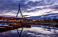 Leonard P. Zakim Bridge - Boston, AM - View from Charles River Dam