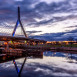 Leonard P. Zakim Bridge - Boston, AM - View from Charles River Dam