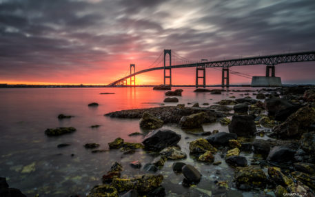 Claiborne Pell Newport Bridge - Fierce Sunrise