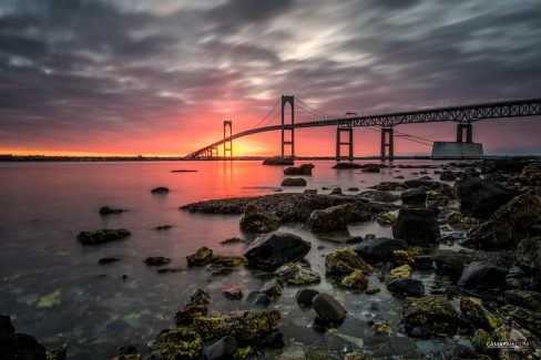 Claiborne Pell Newport Bridge - Fierce Sunrise