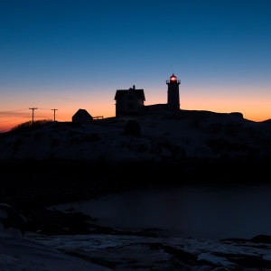Nubble Lighthouse – Winter Silhouette Nubble Lighthouse - Winter Silhouette