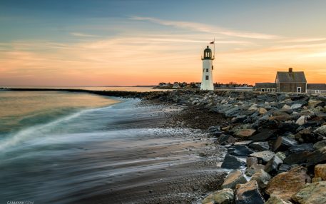 Old Scituate Light - Pastel Sunset
