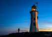 Old Scituate Lighthouse - Scituate, MA - Sunset with silhouette of Photographer